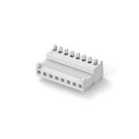 AMP Connectors - TE Connectivity 3-644563-8 ການປະກອບ Receptacle FEED THRU W/TAB 8P ຂາວ ທິນ 24 AWG