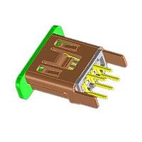 Amphenol Commercial Products UE25BE5510CTR ຂໍ້ມູນ Mini USB Type B Connectors MINI USB BTYPE RECEP 5PIN V/T DIP W/ CAP