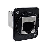 Switchcraft EHRJ45D6SB ກອງປົກກັນສີດຊິ້ນຮູບແບບ Modular RJ45 CAT6 Shielded Diecast ສີດຳ