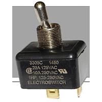 Electroswitch 3301D ສະຫນັບສະຫນູນ Toggle 20A SPDT, On-None-On ສາຍສົ່ງ 6", IP67