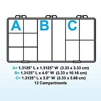 Flambeau T201 ກ່ອງຫຼັກສ່ວນຫຼາຍ 12 ຫຼັກສ່ວນ 8" x 4" x 1 3/16" (20.32 x 10.16 x 3.02 cm)