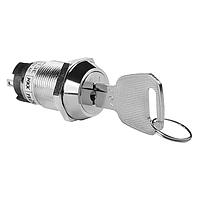 NKK Switches CKL13EFW01-004 ສະຫນັບສະຫນູນ Keylock Switches ON-OFF-ON 3A LUG FLT KY#04 RMVE 1POS 19MM