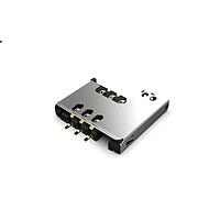 GCT (Global Connector Technology) SIM2070-6-0-30-00-A ຕູ້ເຊື່ອມບັດ SIM Card Connector - ຂະໜາດ 3.44mm, ປະເພດ Receiver 6 Pin, SMT, ມີສະຫນັບສະຫນູນການຕິດຕາມບັດທີ່ປິດຢ່າງປົກກະຕິ