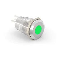 Alcoswitch - TE Connectivity 3-2213765-3 ປຸ່ມກົດສະຫນອງ AV19 SPL 5A SPOT LED ສີຂຽວ 12V