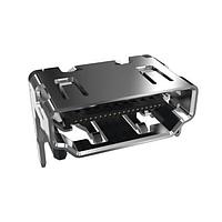 Amphenol FCI 10029449-113RLF HDMI, Displayport & DVI ຕົວເຊື່ອມຕໍ່ HDMI, ຕົວເຊື່ອມຕໍ່ປ້ອນເຂົ້າ-ປ້ອນອອກ, ຊ່ອງສຽບ, ປະເພດ A, ມຸມສາກ, ຕິດພື້ນຜິວ, 19 ຕຳແໜ່ງ