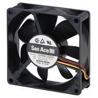 Sanyo Denki 9S0812F402 ພັງລົມ Axial DC Axial, 80x80x25mm, 12VDC, Silent Series