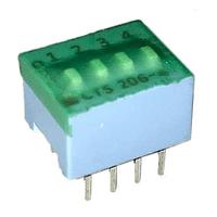 CTS Electronic Components 206-4ST ສະຫນັບສະຫນູນ DIP SPST 4 ສ່ວນຂອງສະຫນັບ