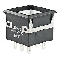 NKK Switches UB226KKW01N ປຸ່ມກົດສະຫນອງ DPDT ON-ON ຂາຍບົດບົດ SOLDER LUG BODY ONLY 6A