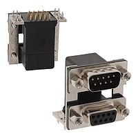 NorComp 178-015-413R571 ຕູ່ມືສອງພອດ D-Sub 15P ຜູ້ຊາຍ/ຜູ້ຍິງ R/A .750" ມີບອດລອກ