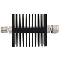 Fairview SA18NFNM50W-03 3 dB Fixed Attenuator N Female To N Male Directional Up To 18 GHz Rated To 50 Watts With Black Aluminum Heatsink Body