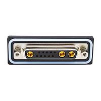 NorComp CDFR13W3213L411 ຕົວເຊື່ອມຕໍ່ Mixed Contact D-Sub 13W3 R/A solder F FL 4-40 int thrd 40 Amp