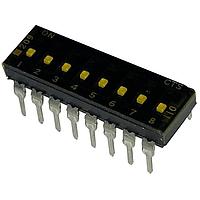 CTS Electronic Components 209-8LPSTF ສະຫນັບ DIP ຜ່ານຮູ, DIP SWITCH ທອງ, 8-ຂາ, ຕົວກະທົບຮູບແບບຕ່ຳ, ການປິດການຢູ່ລຸ່ມ, ການປິດການດ້ວຍເຊື້ອກ, ອອບ, ກະປ່ອງທີບ