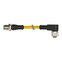 Murrelektronik 7700-40121-U040060 ເສັ້ນສາຍເຊນເຊີ / ເສັ້ນສາຍອັກຕູເວະ M12 ຜູ້ຊາຍ 0 / M12 ຜູ້ຍິງ 90, TPE 4x22AWG ເຫຼືອງ UL/CSA, ITC/PLTC 0.6m