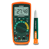 EXTECH MN62-K True RMS Multimeter ກັບຊຸດເຄື່ອງກວດຈັບແຮງດັນ AC (600V, 10.00A, True RMS)