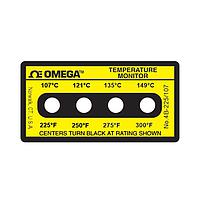 OMEGA 4B-A-225-30 Non-Reversible, Four point Horizontal Temperature Label (300 °F)