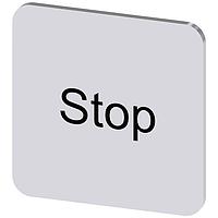 SIEMENS 3SU19000AF810DS0 ປ້າຍປະກັບ, ປ້າຍຢຸດ INSCR. LABEL, ເງິນ 22 X 22MM, ຢຸດ