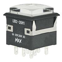 NKK Switches UB226KKW015D-1JB ປຸ່ມກົດສະລອງ 5A DPDT ON ON AMB