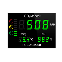 PCE AC 2000 ເຄື່ອງວັດແທກອຸນຫະພູມ (CO2, temp, humid)