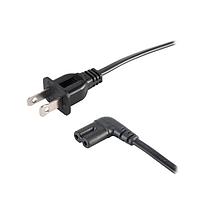 Same Sky (formerly CUI Devices) AC-C7-R NA ສາຍພະລັງ AC Power Cord AC Cord ອາເມລິກາເໜືອ, RA C7 ສໍາລັບປ່ອງ C8 inlet, 18/2 SPT-2, 6', ສີດຳ