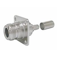 Amphenol Times Microwave Systems TC-240-NF-PM-X ຕູ້ຕໍ່ RF / ຕູ້ຕໍ່ Coaxial N-Female (jack) crimp panel mount (4-hole flange) connector, no braid trim