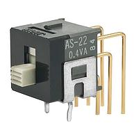 NKK Switches AS22AV ສະລາຍຍ້ອຍຂະໜາດນ້ອຍ DPDT ON-ON .098" ຕັ້ງຕົ້ນຢູ່ຕົວຢ່າງ W/BRACKET