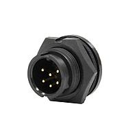 Switchcraft W7281-6PG-3ES ຕົວເຊື່ອມມົດຕະຖານຮູບວົງກົມ Mini-Con-X Panel, 6-pin #20, ຜູ້ຊາຍ, PC Tail (0.187 in), ຈຳນວນຫຼາຍ