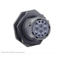 Eaton Souriau-Sunbank UTSX714E12S ຮອບຮອງ Jam nut receptacle, ບໍ່ມີ backshell, ມີ 12 ຕໍ່ຕົວຍິງສອດ, IP68/69K ໃນສະພາບບໍ່ໄດ້ຕໍ່ກັນ