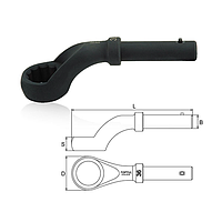 TOPTUL AAAV3838 ທໍ່ແຫວນດ່ຽວ 45° Offset (38mm, L=213mm)