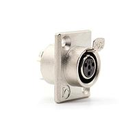 Io Audio Technologies IO-TXLR4-F-JLX ຕົວເຊື່ອມ XLR 4-Pin Tiny XLR Chassis Connector, ຜູ້ຍິງ, ກອງນິເຄວ, ຖ້ວຍບວກຕົວຢ່າງ