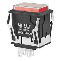 NKK Switches LB16RKW01-5C-JC ປຸ່ມກົດສະຫນອງ SPDT ON-ON REC ແດງ