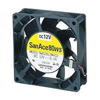 Sanyo Denki 9WS0812F402 ພັງລົມ Axial DC Axial, 80x80x25mm, 12VDC, ກັນນ້ຳກະທົບ, ມີອັດຕາ IP54