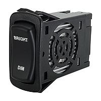 Carling Technologies LD351NN1-3AAFE-1FC ສະລິດສະວັດ Rocker 1-ຂາ, 10A 12VDC, ເຮັດແສງ, ເລນສສີຂາວ ແລະ ເລນສສີຂາວ, ການຄວບຄຸມ Dimmer ດ້ວຍ Laser Etched, Rocker, .230 Tabs, Snap-In bracket