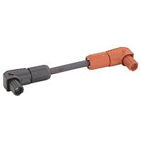 HARTING 33506869245004 Harting Han S Cable Assembly, ຜູ້ຍິງ, ສີດຳເຖິງສີແດງ, ສາຍດຳ 50mm, 0.4mm