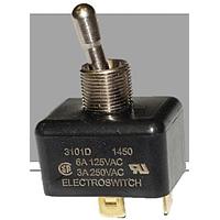 Electroswitch 3105C ສະຫນັບສະຫນູນ Toggle 6A SPST, ເປີດ-ບໍ່ມີ-ປິດ .250" QC, IP67