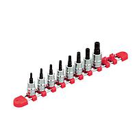 KTC TBT308TH ຊຸດເຕົ້າສຽບບິດບິດ torx ປະເພດ T (3/8", 8pcs)