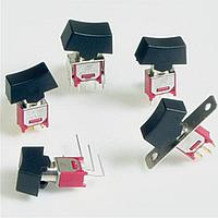 E-Switch 400MSP4R6BLKVS21RE ສະຫນັບສະຫນູນ Rocker 3A 120VAC ຫຼື 28VDC (ເປີດ)-ປິດ-(ເປີດ) SPDT