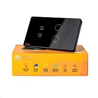 Datic DTSW02MD WiFi Datic Touch Switch 2 ປຸ່ມ 1 ຊັອກເກັດ (Black)