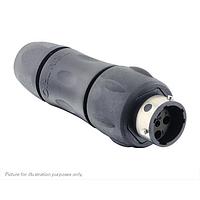 Eaton Souriau-Sunbank UTGX1JC124P ປຸ່ມຮັບສະຫນອງ ປຸ່ມຮັບສະຫນອງໃນແນວ, ມີກະແຈບເຄື່ອງປົກກັນສາຍສັ້ນດ້ານຫຼັງ, ສໍາລັບ 4 ຕຳແໜ່ງຊາຍ, IP68/69K
