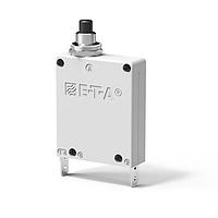 E-T-A Circuit Breakers 3400-K20-H-1-15A Circuit Breakers Single pole thermal-magnetic circuit breakers with tease-free, trip-free, press-to-reset, snap action mechanism (R-type TM CBE to EN 60934; M-type with manual release (-H). Available with fast acting and standard magnetic tripping cha