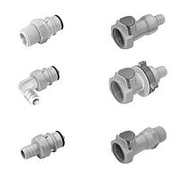 OMEGA FT-HFC178-12 ການເຊື່ອມຕໍ່ດ່ວນ Polypropylene ແລະ ການເຊື່ອມຕໍ່ການໄຫຼສູງ (1/2 in, Barbed Fitting, 3/8 in, Quick Coupling Female, Coupling, Barbed Fitting)