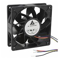 Delta Electronics, Inc. QFR1212GHEXUM ພັງລົມທູບແອັກຊຽວ, 120x38mm, 12VDC, 210.38CFM, ລົດບອນ, 4ສາຍ, ຕິດຕາມການລອກໂຣເຕີ, Tach/PWM