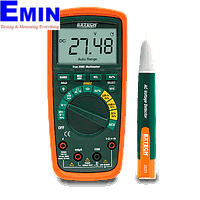 EXTECH MN62-K True RMS Multimeter ກັບຊຸດເຄື່ອງກວດຈັບແຮງດັນ AC (600V, 10.00A, True RMS)