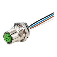 Murrelektronik 7000-13545-9710050 ຕົວເຊື່ອມ M12 ປະເພດຜູ້ຍິງ FLANGE PLUG A CODED REAR MOUNT, ສາຍ PP 4X0.34 0.5m