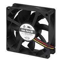 Sanyo Denki 9S0824L4D011 ພັດ DC Axial, 80x80x25mm, 24VDC, Silent Series, Ribless, Locked Rotor Sensor