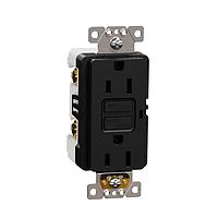 Square D SQR51101BK ປຸ່ມຮັບສະຫນອງ TR GFCI 15A RECEPTACLE RESI BK