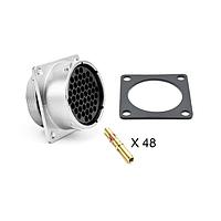 Amphenol SINE Systems RT002448SNH-K ຊຸດຕິດຕໍ່ສາຍ ຊຸດຮັບສາຍ, ຂອງມຸມສີ່ແຫ່ງ, 48 ຕຳແໜ່ງ, ຍິງ, ຂະໜາດເປັນ 24, ມີຕິດຕໍ່ທອງຂັ້ນສູງ, ຂະໜາດ 16 (18-16AWG), ກະສັກ