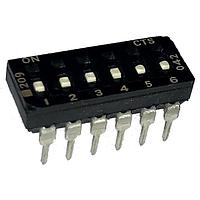CTS Electronic Components 209-6LPSFD ສະຫນັບ DIP ຜ່ານຮູ, DIP SWITCH ທອງ, 6-ຂາ, ຕົວກະທົບຮູບແບບຕ່ຳ, ການປິດທ້າຍ, ອອບ, ແບບຂອງຂາຕົວຕິດຕັ້ງຕົວເລືອກ, ກະປຸກທູບ