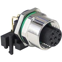 Bulgin PXMBNI12RAF08APCM12 ມຸມຂວາ M12 A-coding 8 Pins ຜູ້ຍິງ R/A Moun