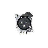 NEUTRIK NC3FAH2-LR-DAE ຮີເຊບເຕິເຄວ Receptacle A series XLR 3 pin female PCBH halo light ring Pin 1 isolated ground contact/shell/front panel connected plastic/gold disassembled compound push