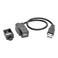 Tripp Lite U024-001-KPA-BK ສາຍ USB / ສາຍ IEEE 1394 ສາຍ USB 2.0 ຄວາມໄວສູງ ສາຍຕໍ່ຍາວປຸ່ມກະທົບ 1'